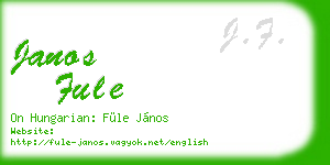 janos fule business card