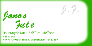 janos fule business card